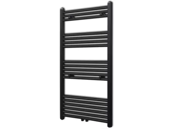 Sèche-serviettes eau chaude à rails droits noir 600x1160 mm