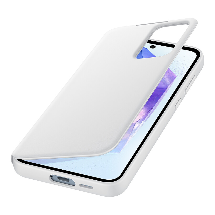 Samsung Étui Smart View Blanc avec porte-carte - Galaxy A55