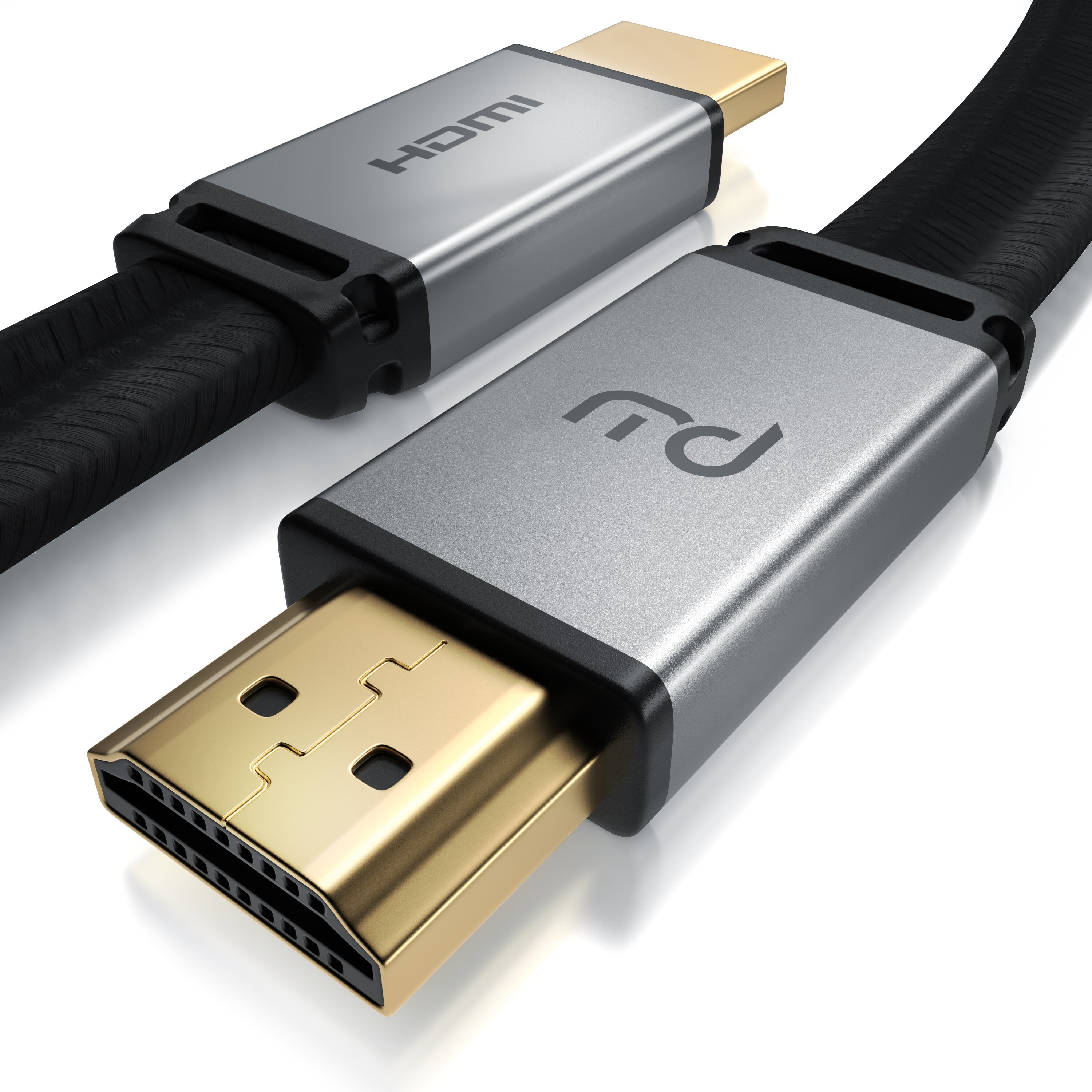 Primewire 8K High Speed HDMI Kabel 2.1 - Flachbandkabel mit Gewebemantel 7680 x 4320 @ 120 Hz mit DSC - 1m