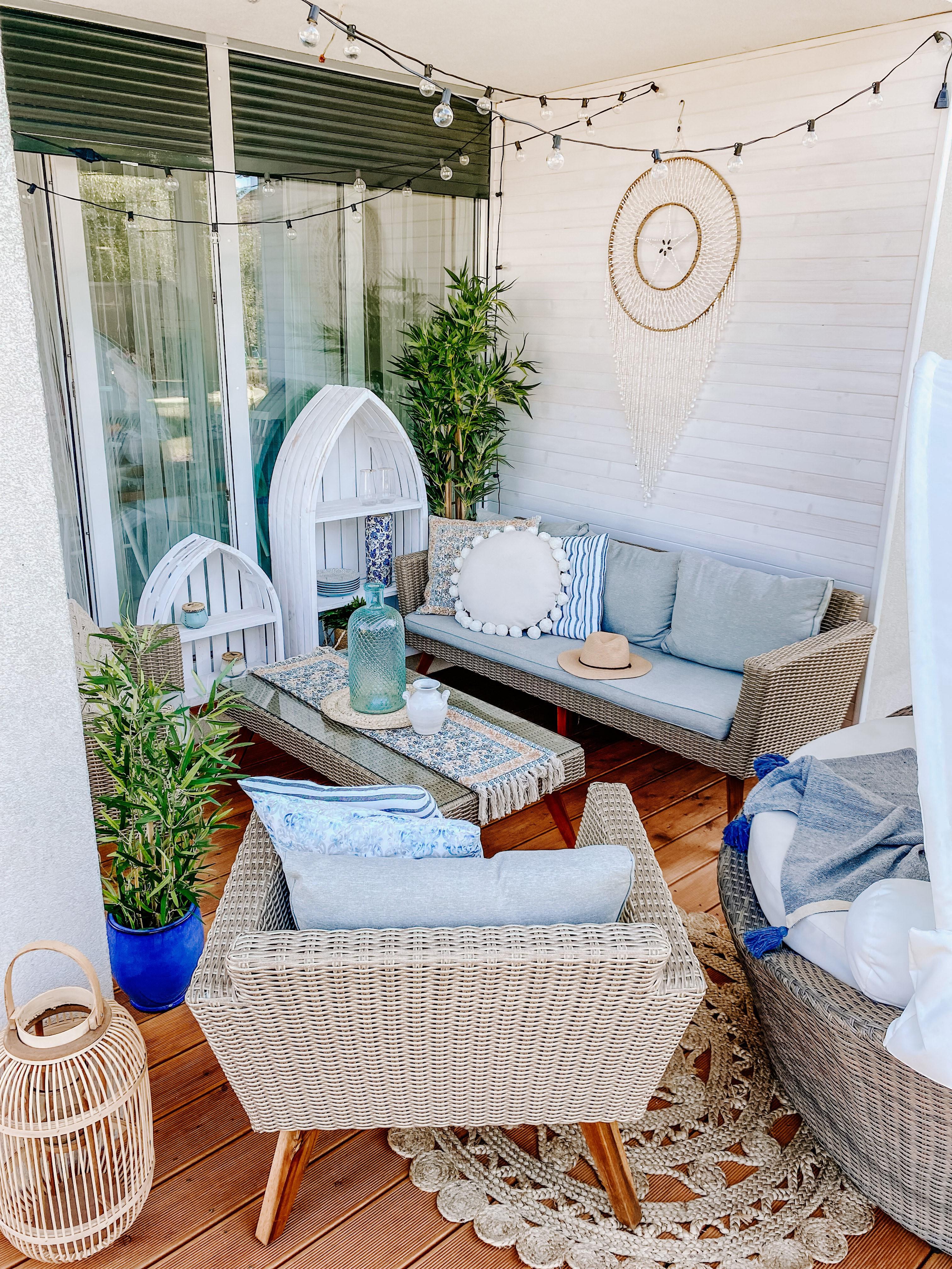 Loungeset met tafel 5-zits VITTORIA PE rotan Grijs