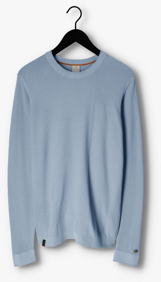 CAST IRON lichtblauwe cast iron trui crewneck cotton modal
