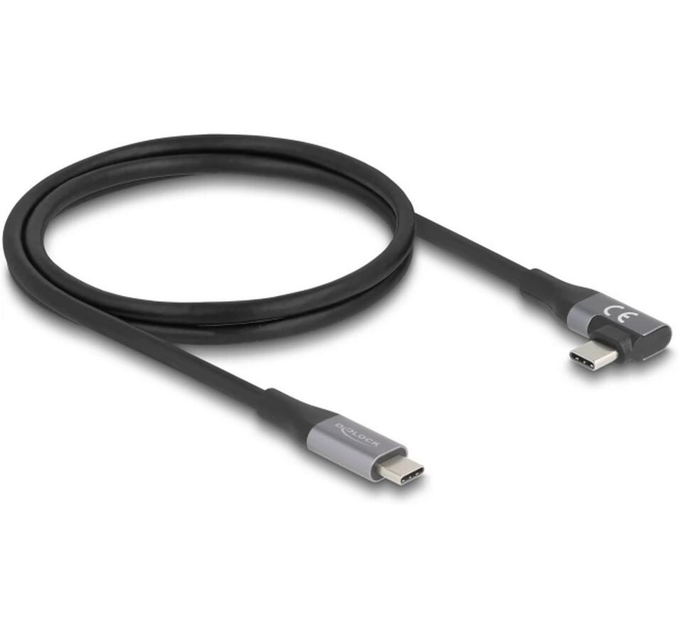 USB4-Kabel 40 Gbps PD 3.1 240 W USB C - USB 1 mDelock USB 40 Gbps Kabel gewinkelt links / rechts USB PD 3.1 Extended Power Range 240 W 1 m