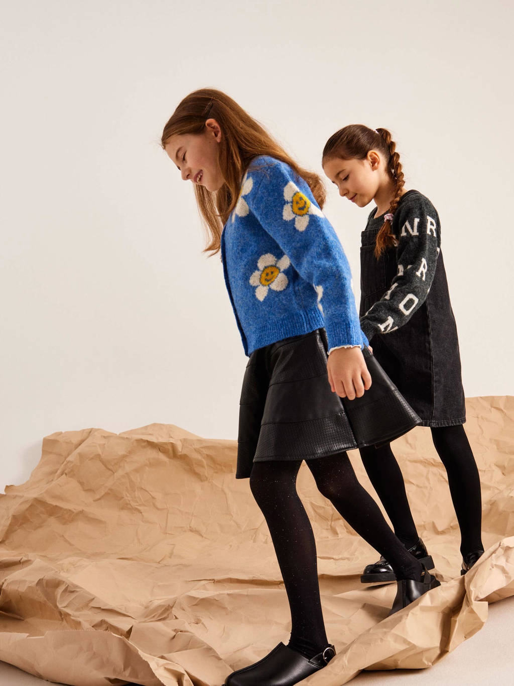 NAME IT sweater NKFNEIFY met all over print donkergrijs