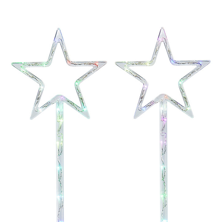 Etoiles lumineuses à planter intérieur/extérieur, lot de 4