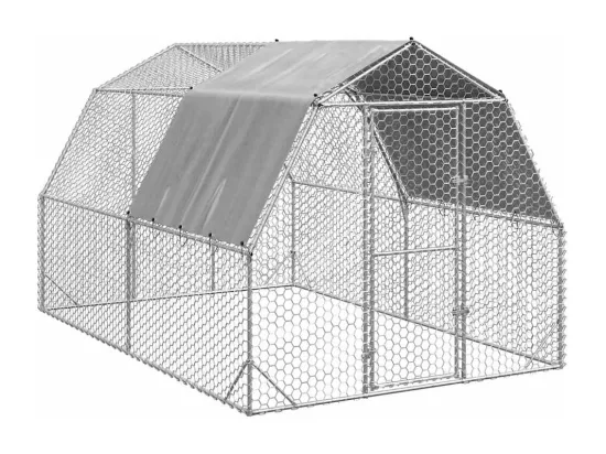 Poulailler avec toit 2,5x4x2,25 m acier galvanisé