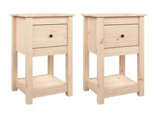Tables de chevet 2 pcs 40x35x61,5 cm Bois de pin massif