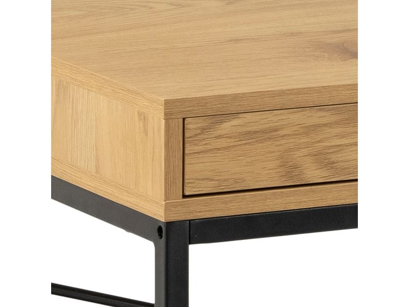 AC Design Tisch Seaford, Schwarz matt / Wildeiche matt Bürotisch im modernen Industriestil