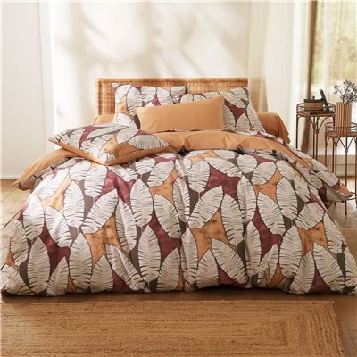 Linge de lit feuilles de palme stylisées