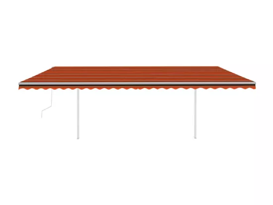 Auvent automatique capteur de vent et LED 6x3,5 m Orange marron