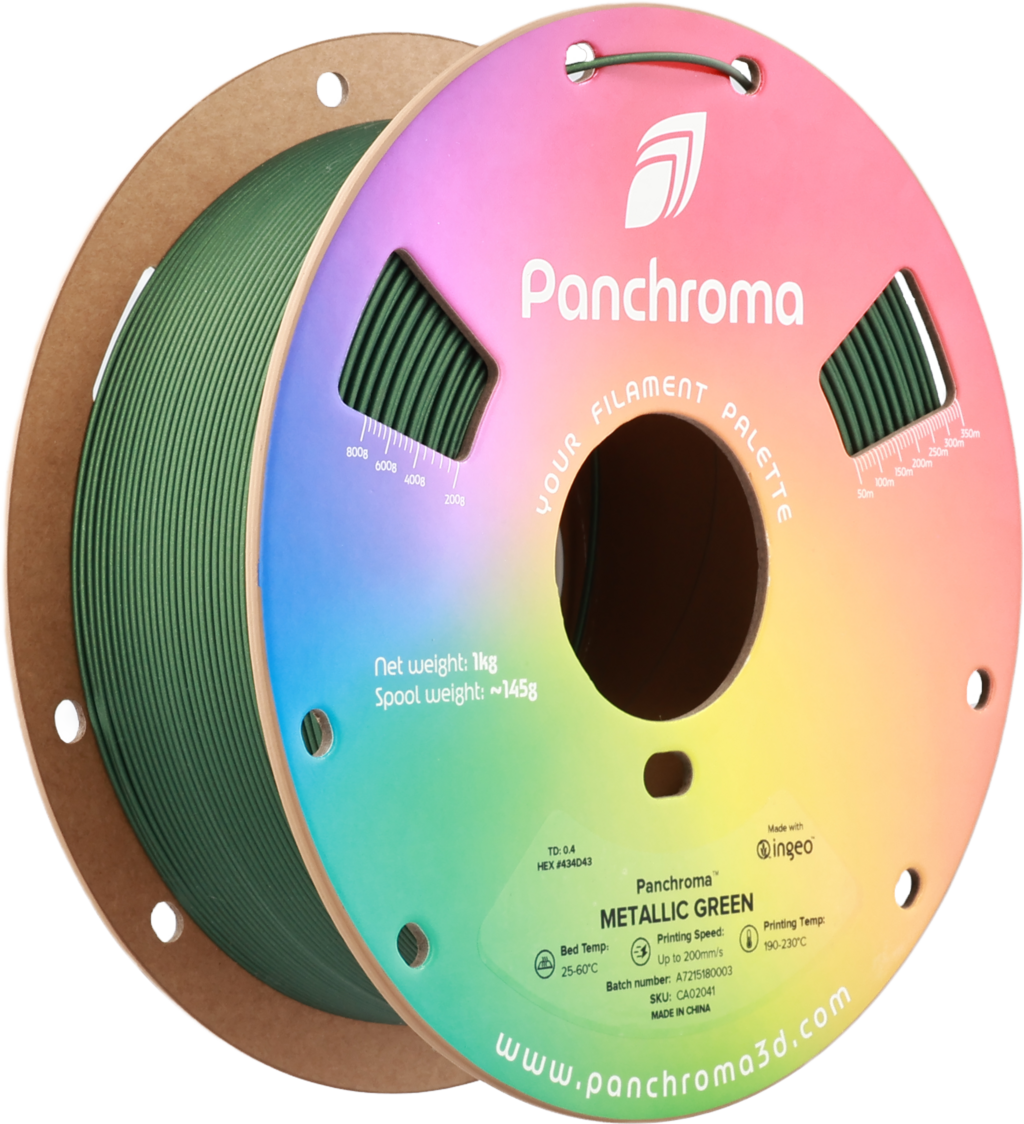 Polymaker  Panchroma™ PLA Metallic Green, 1,75 mm / 1000 g    Metallischer Glanz in Grün