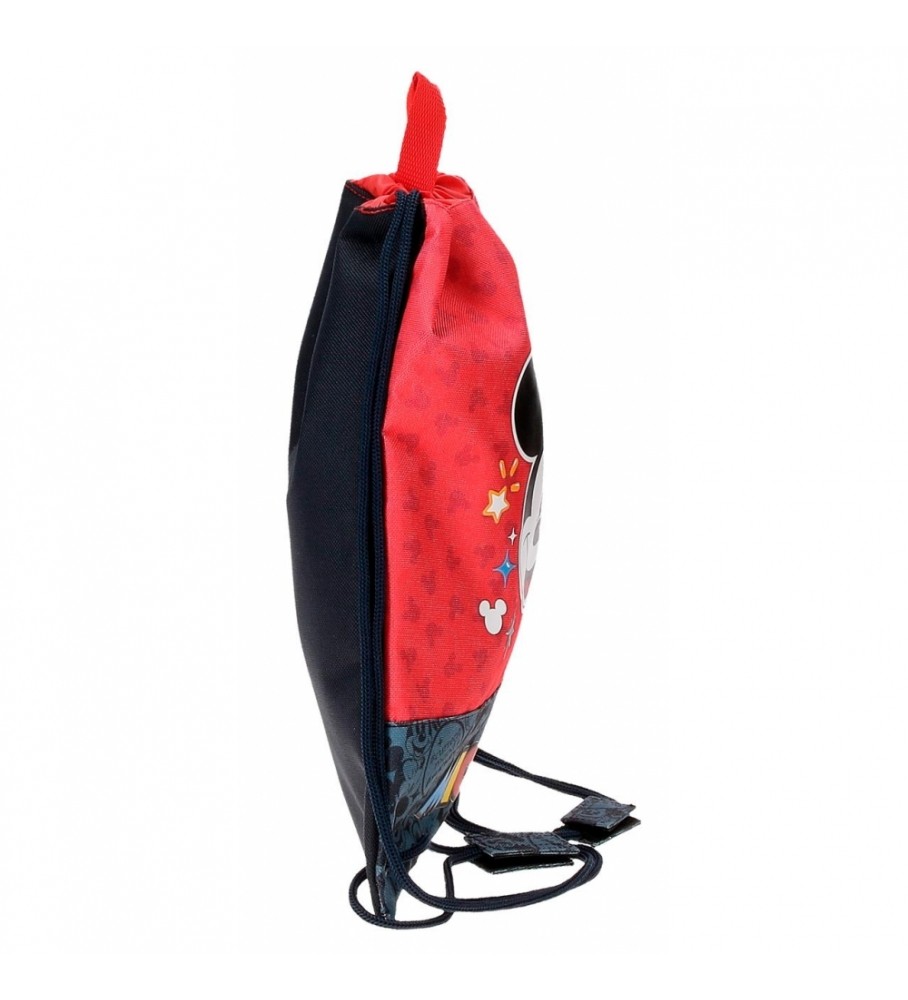 Mochila Joumma Bags Mickey Get Moving vermelha e azul - 27x34x0,5cm