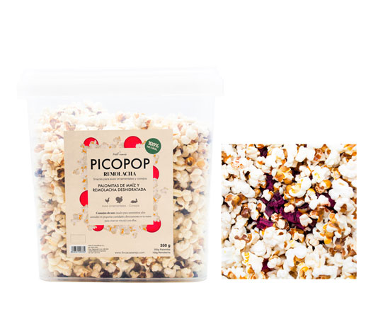 Pipoca para Galinhas 350g - Suplemento Alimentar para Coelhos, Aves e Outros Animais - Snack 100% Natural de Milho e Beterraba