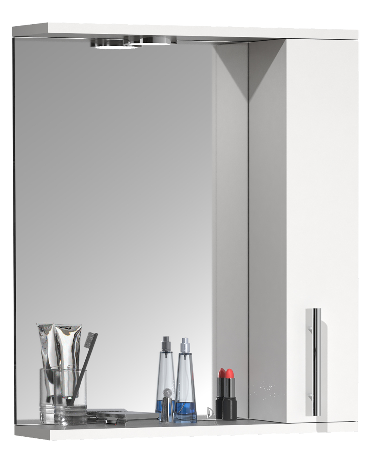 Spiegelschrank LISALO M - weiß - mit Beleuchtung - 50 cm
