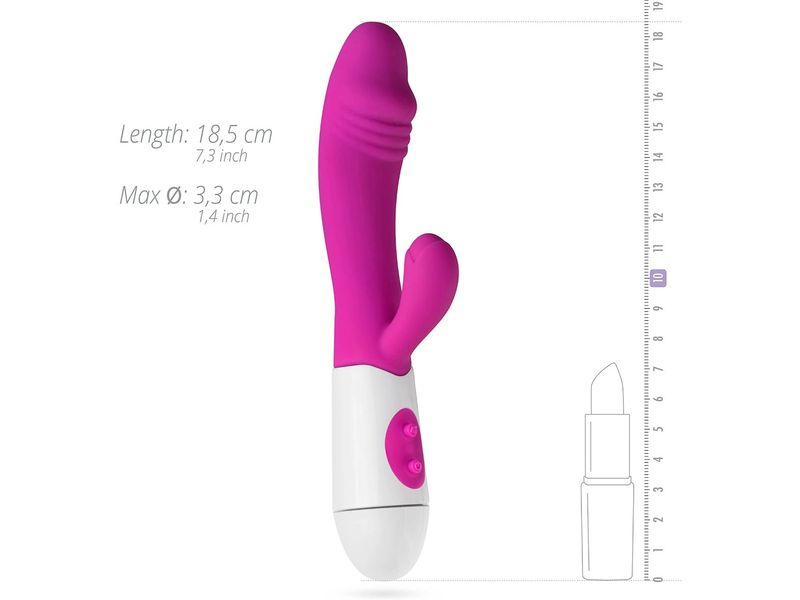 Teazers Realistischer Rabbit Vibrator pink Rosa Vibrator mit doppelter Stimulation