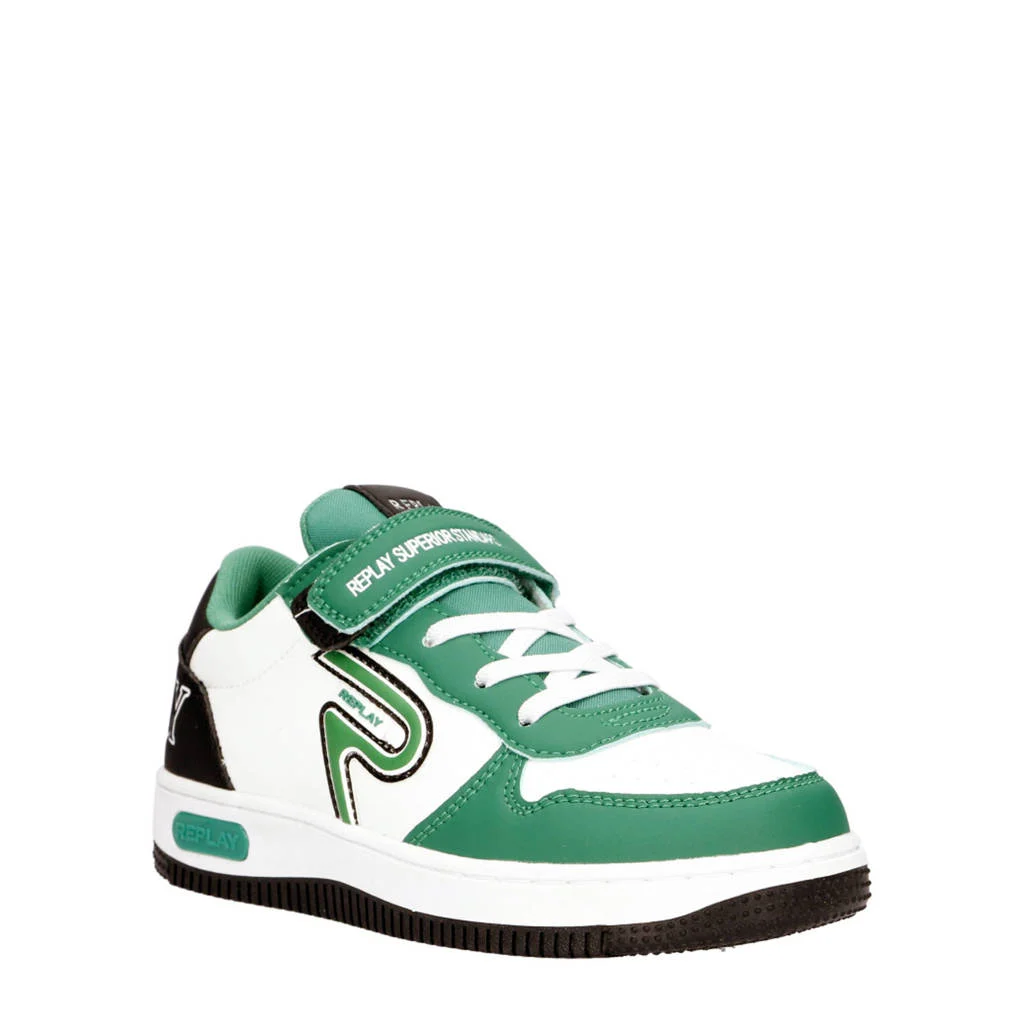 REPLAY Epic jr low-V 13sneakers wit/groen