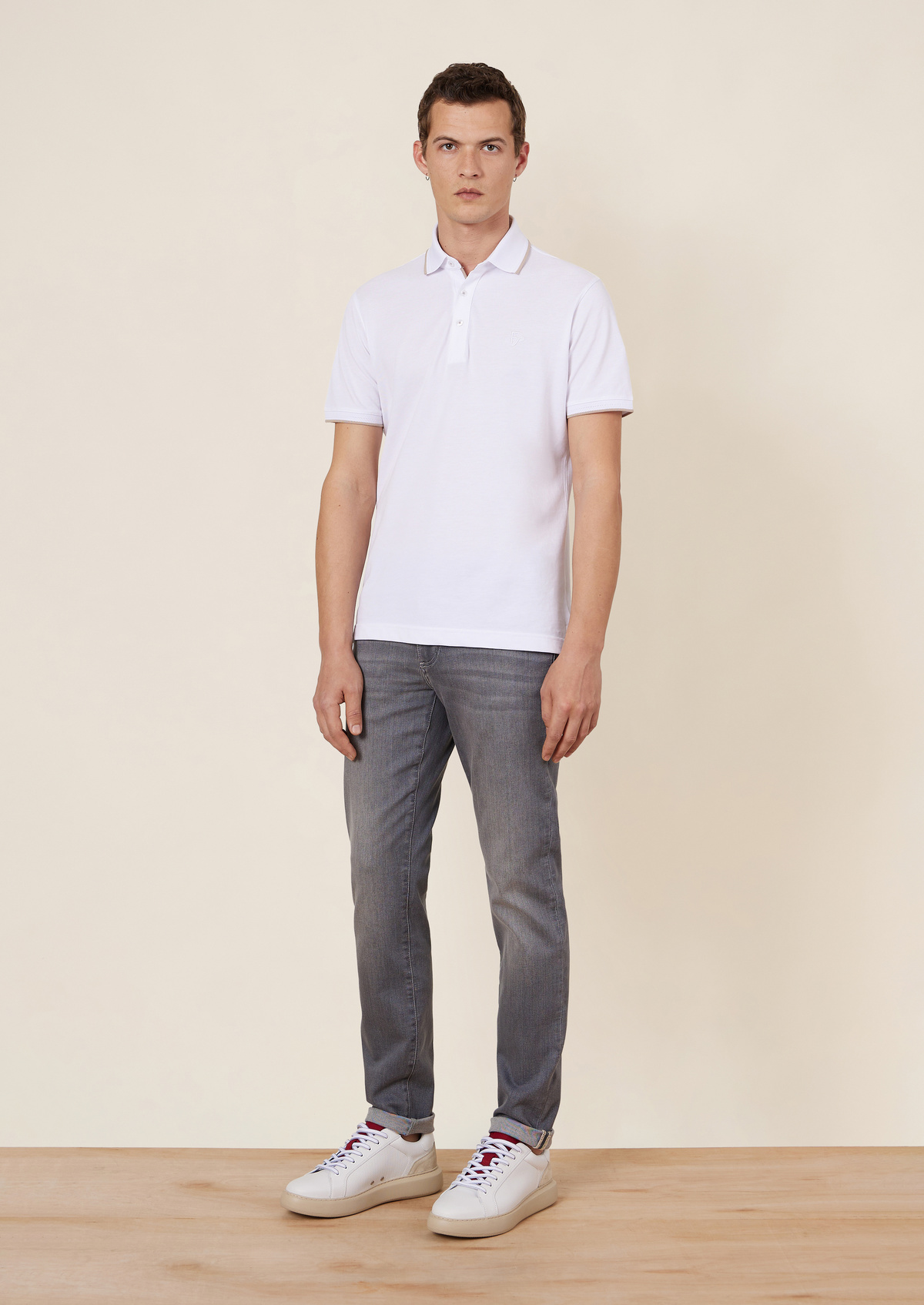 Jean skinny en coton mélangé stretch gris clair
