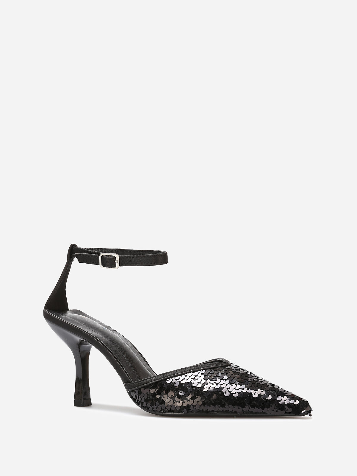 Escarpins pointus à sequins- Noir