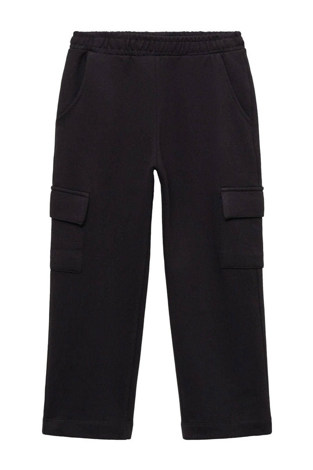 Mango Kids straight cargo broek zwart