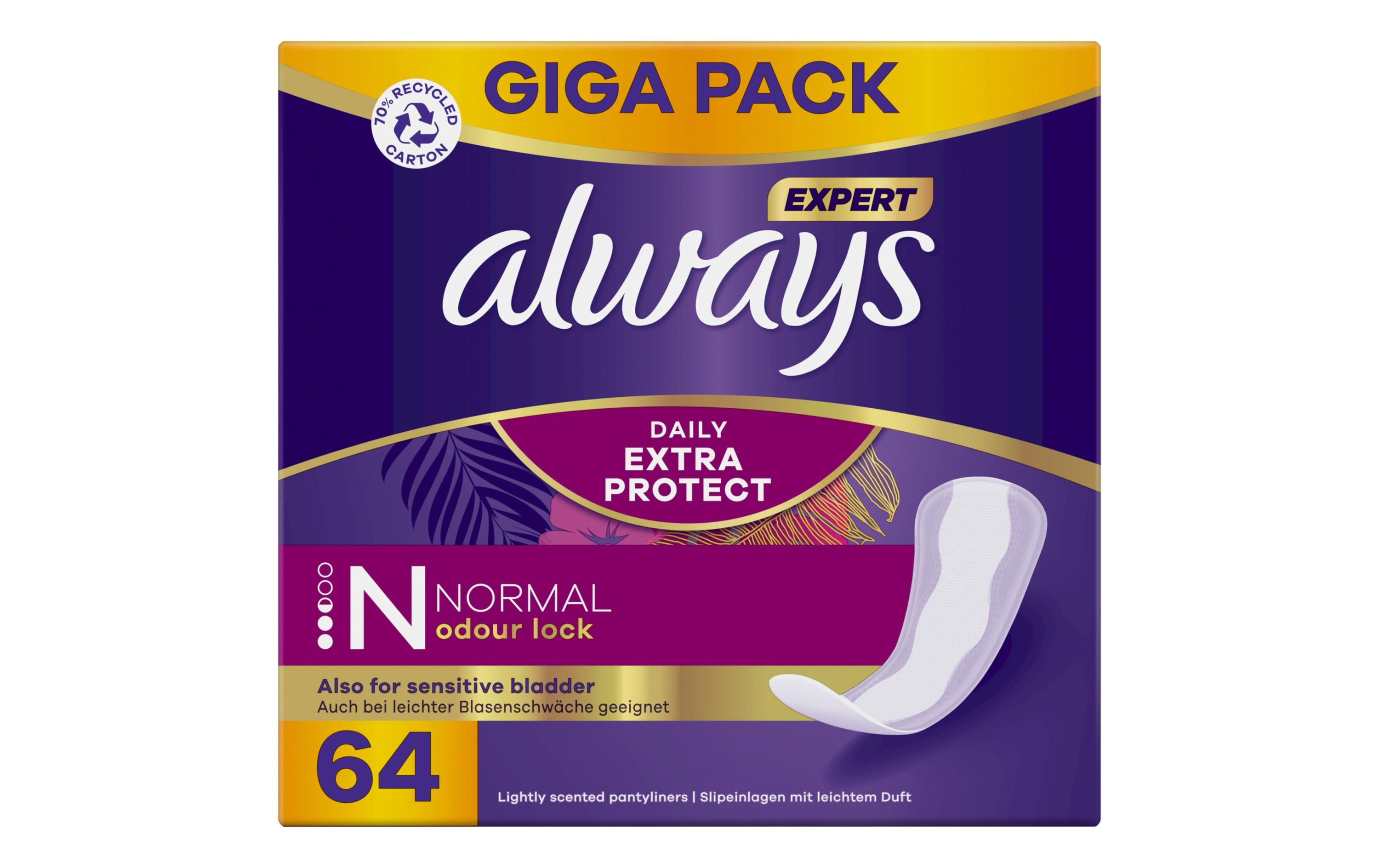 Slipeinlage Expert Daily Protect Normal 64 StückHochwertige Einlagen mit saugfähigem Kern