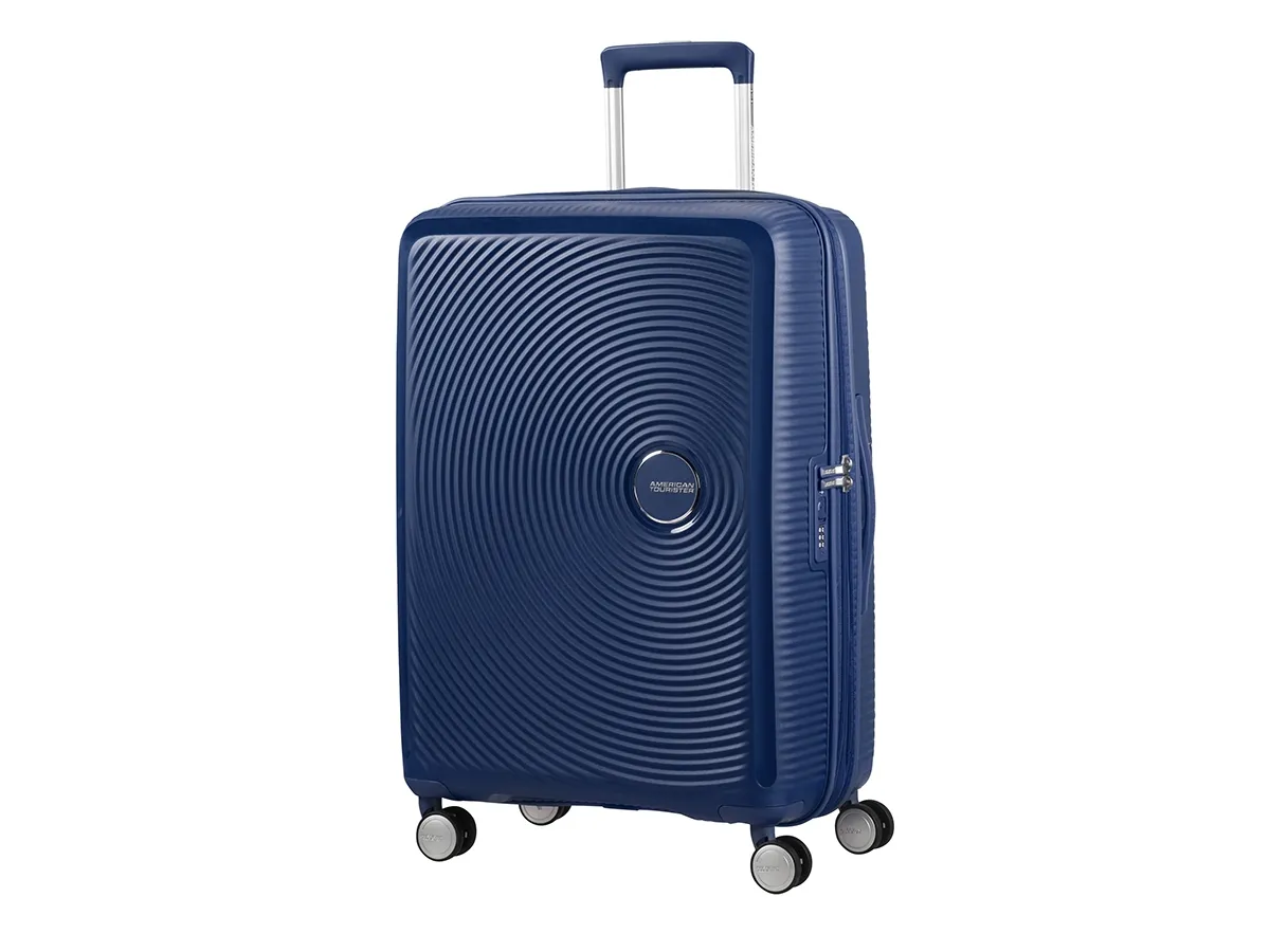 American Tourister Soundbox Spinner Expandable - Spinner 67 cm - hardside - polypropylen - midnatsmarineblå