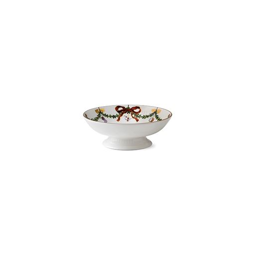 Royal Copenhagen Stjerne Riflet Jul Skål På Fod, Ø18 cm