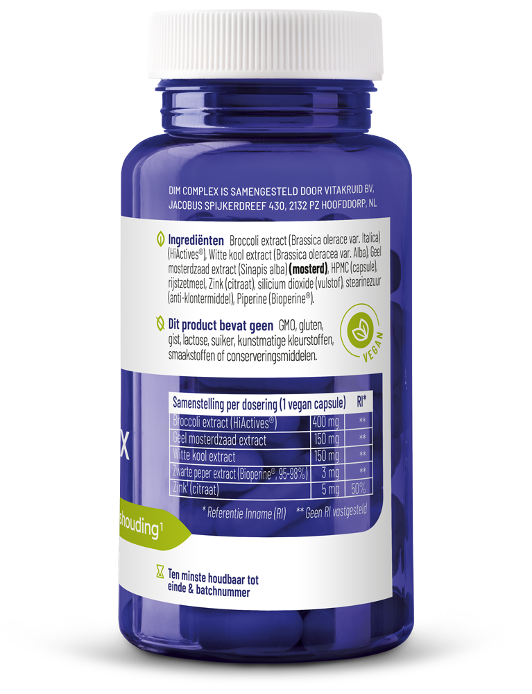 Vitakruid Dim Builder 400 Mg Broccolikiem Extract Hiactives® (60 vega capsules)