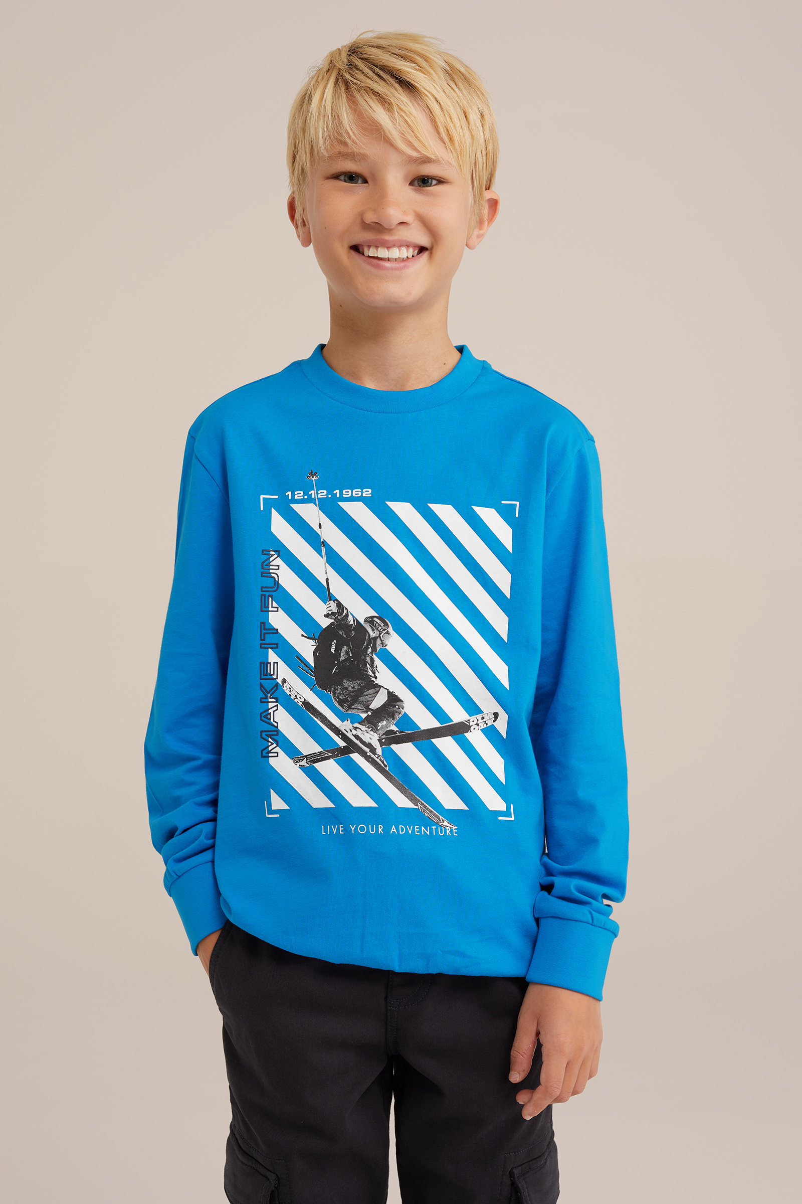 Jongens T-shirt met opdruk Bad Boys Blauw