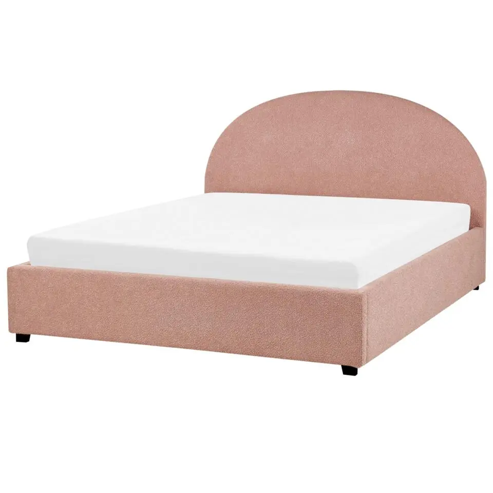 VAUCLUSE - Bed met opbergruimte - Pastelroze - 160 x 200 cm - Bouclé