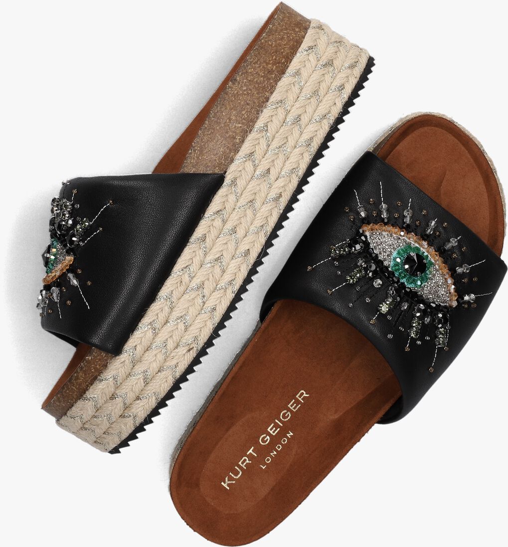 KURT GEIGER LONDON zwarte kurt geiger london slippers kensington eye flatform