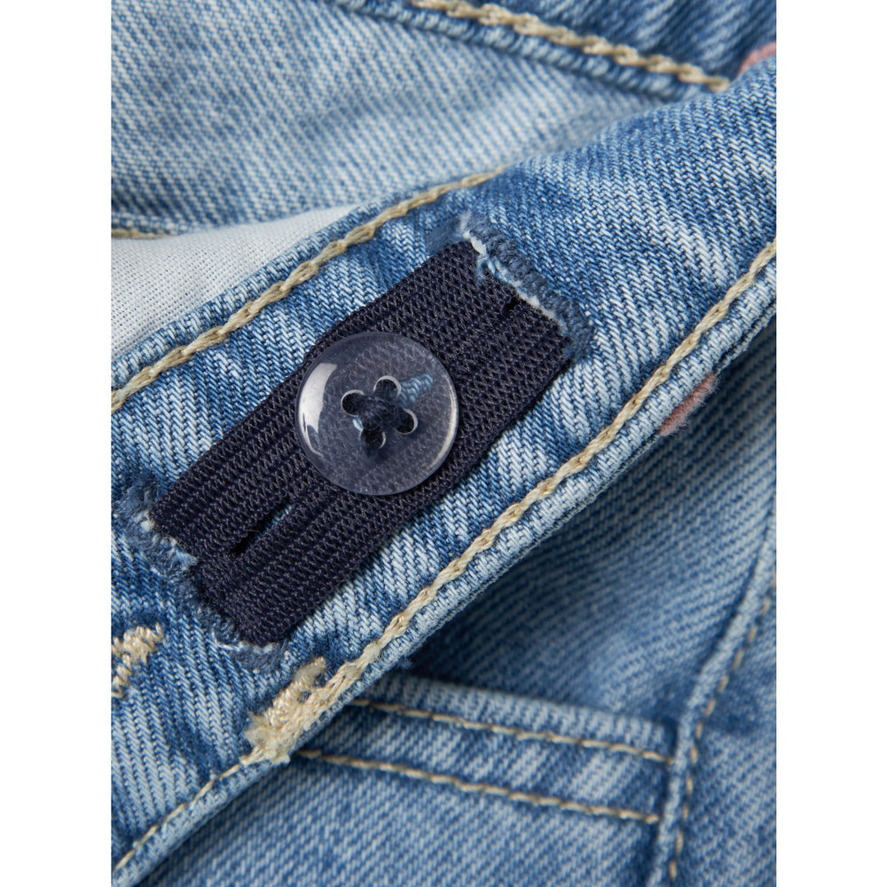 Køb Name It Light Blue Denim Rose Wide Jeans