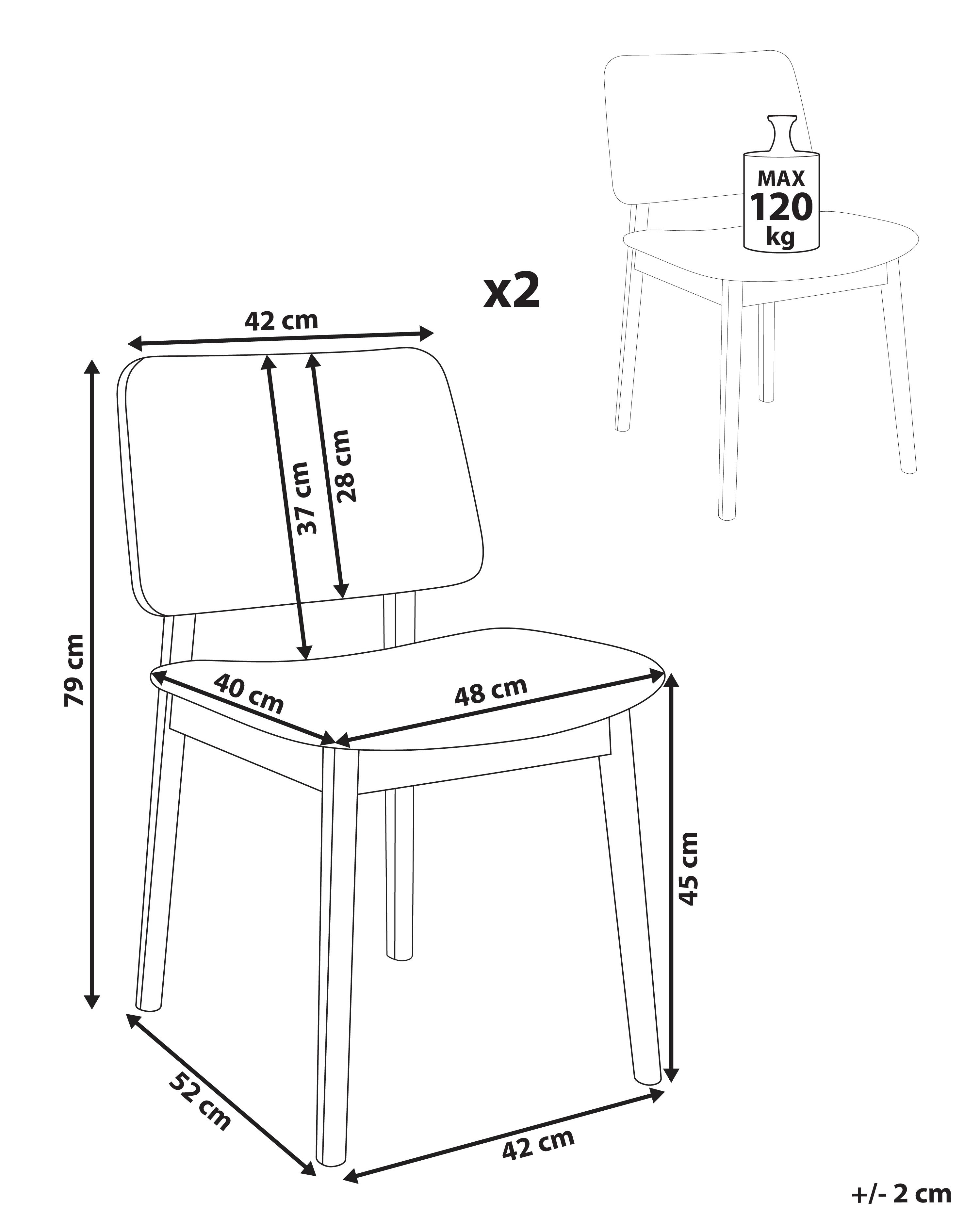 Set van 2 eetkamerstoelen BLANE Bouclé Lichtbruin/taupe
