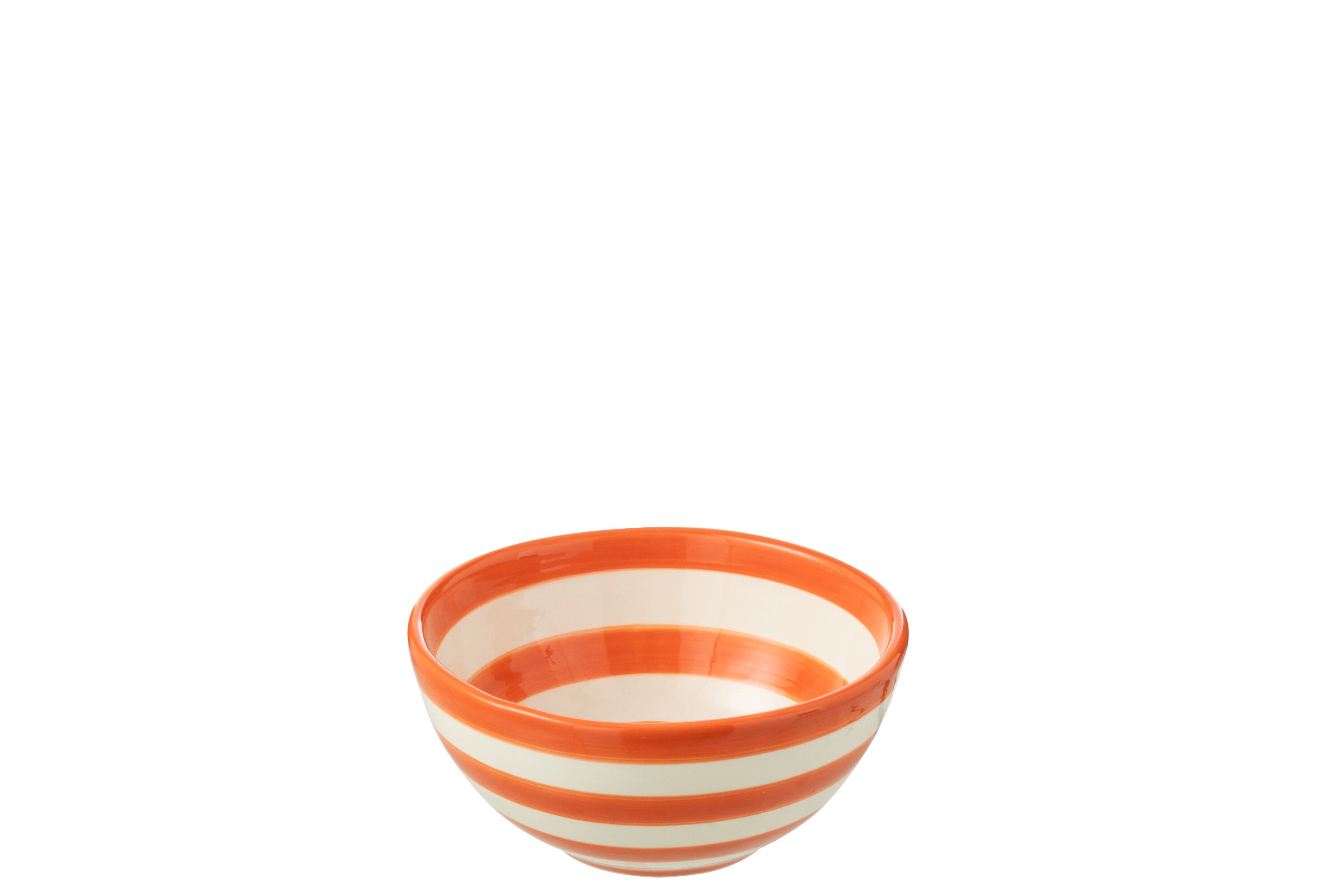 J-Line kom Granada Stripes High - keramiek - wit|oranje - sm