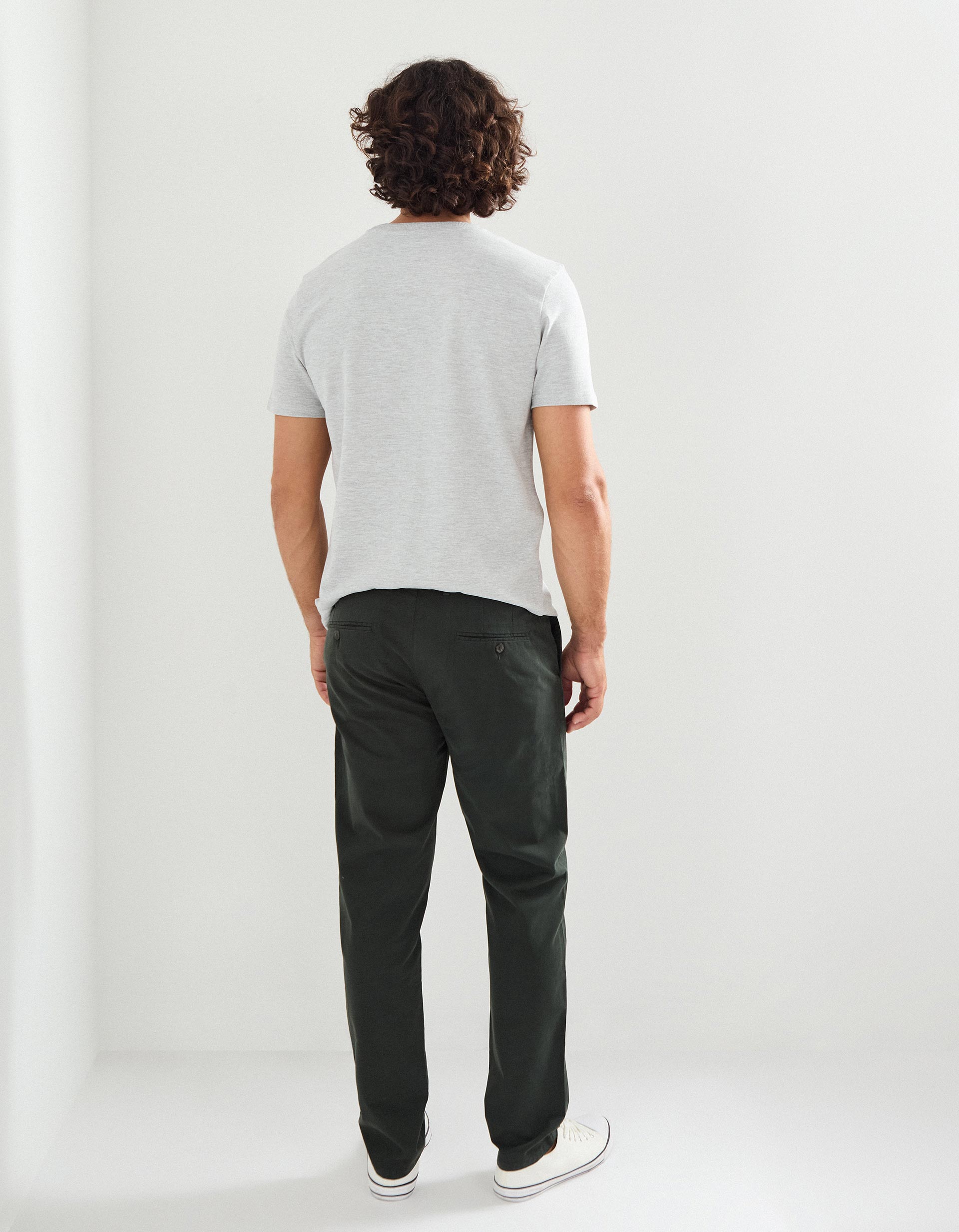 Calças Chino Slim, Homem, Verde Escuro