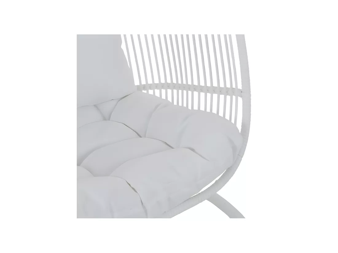 Fauteuil suspendu ovale Acier Blanc - MACABA