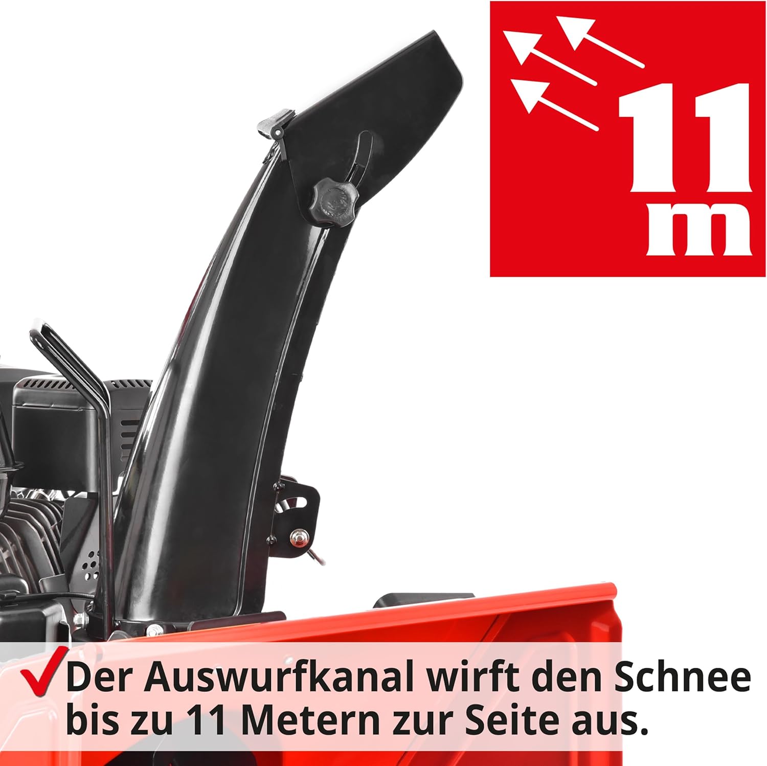 HECHT Schneefräse Benzin – 56 cm Arbeitsbreite – 2-stufig – 40 cm Arbeitshöhe – 11 m Auswurfweite – mit E-Start, 6-Vorwärts- & 2-Rückwärtsgänge, LED-Scheinwerfer