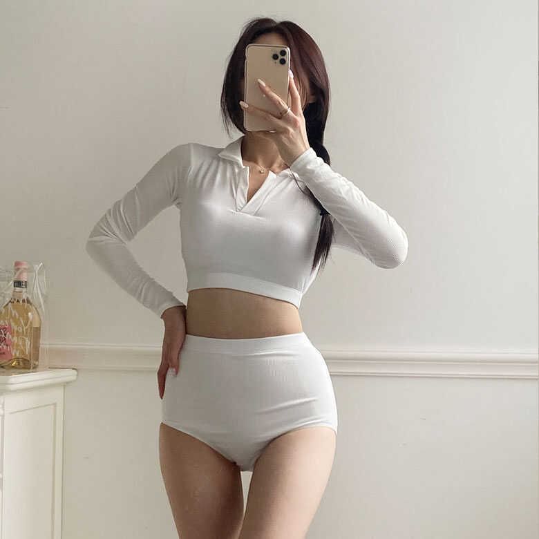 Faiar - Bikiniset met lange mouwen en polohals