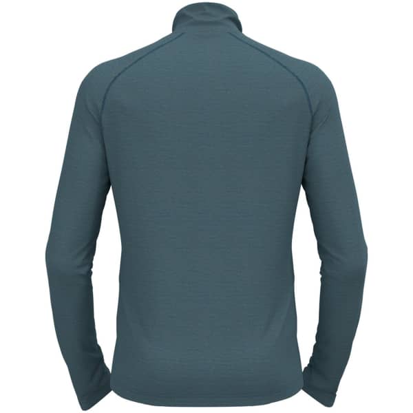 T-shirt thermique ODLO NATURAL PERFORMANCE PW 150 BL TOP TURTLE NECK L/S HALF ZIP SAXONY BLUE/DEEP DIVE MELANGE