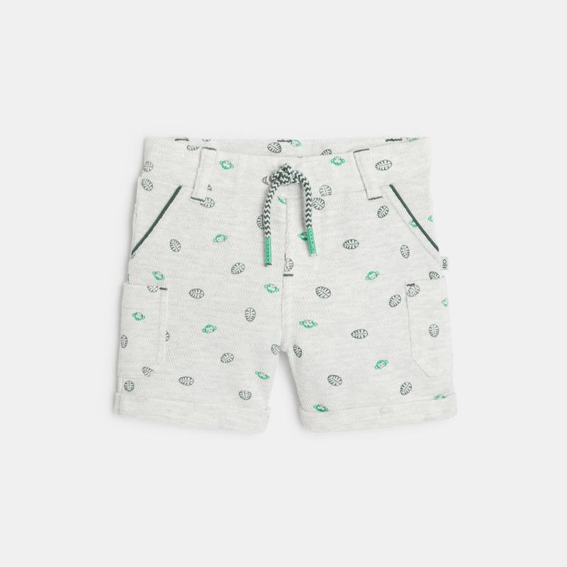 Short maille souple impression feuilles et singes vert bébé garçon Vert