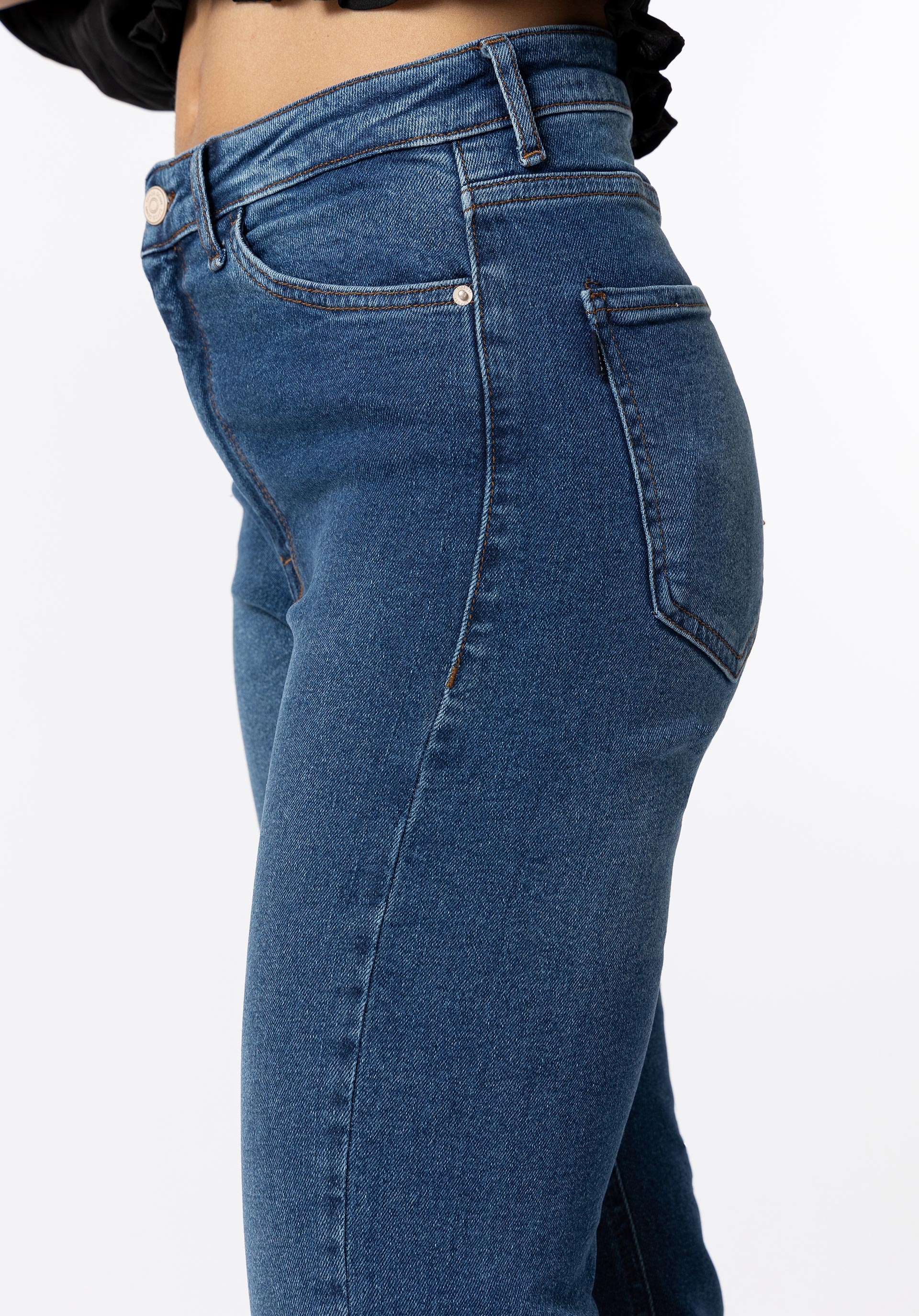 Jeans Mom Slim Fit Cintura Alta