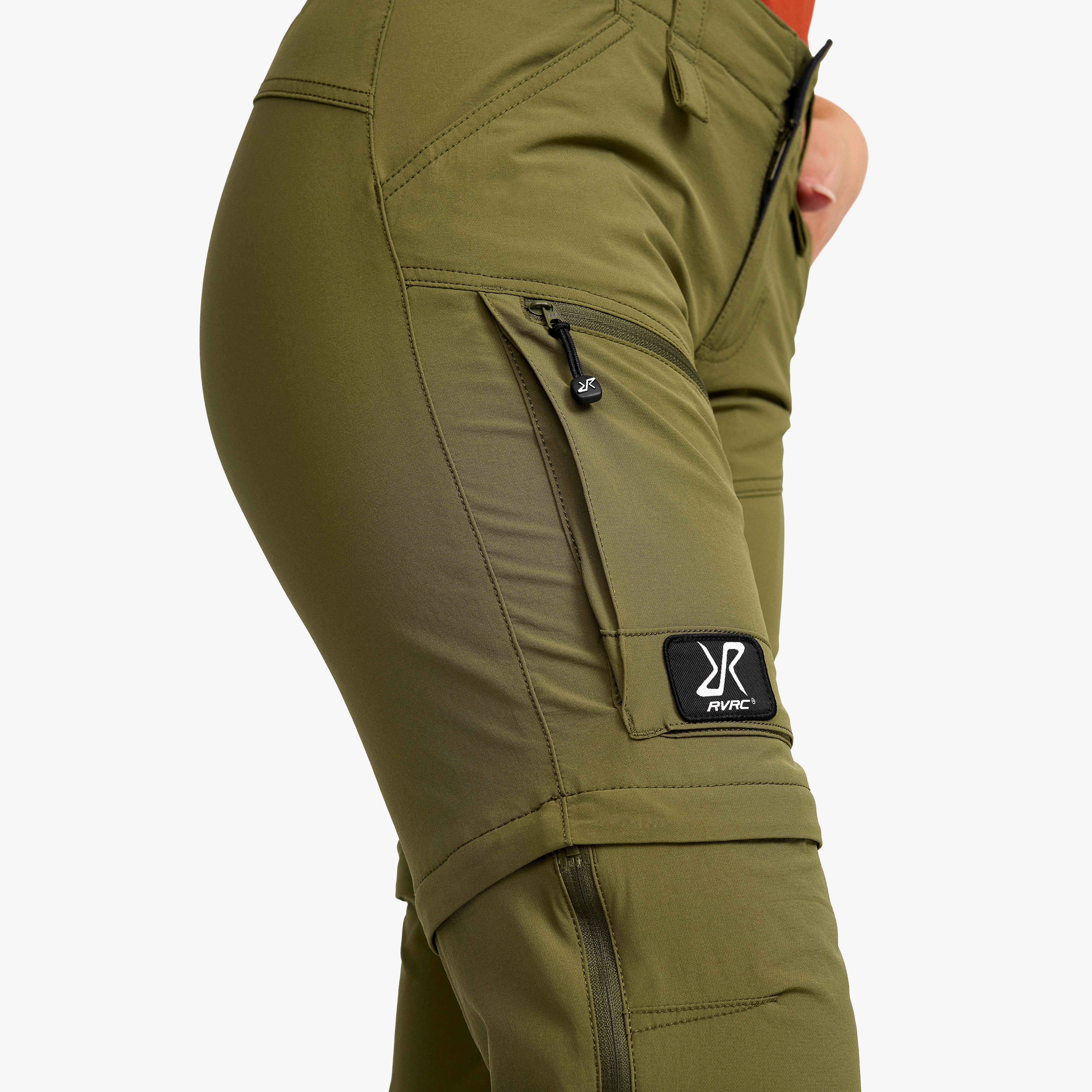 Range Pro Stretch Zip-off Pants Dame Burnt Olive/Anthracite
