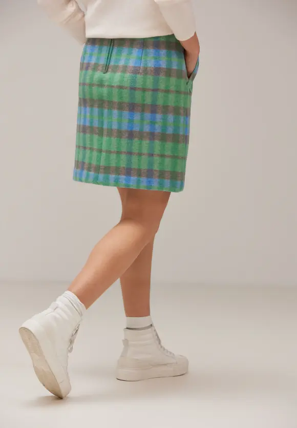 Minirock mit Karomuster - fresh gentle green