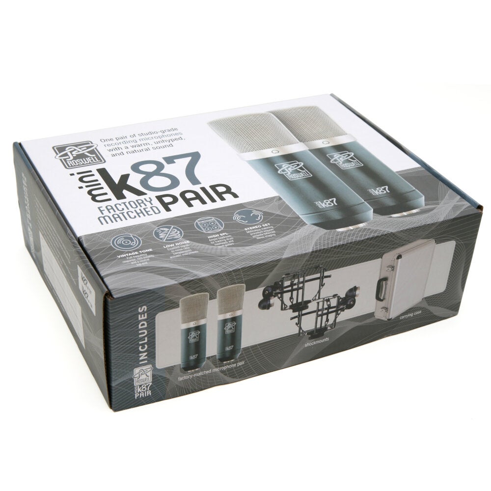 Roswell Pro Audio Mini K87 Matched Pair grootmembraan condensatormicrofoon (set van 2)