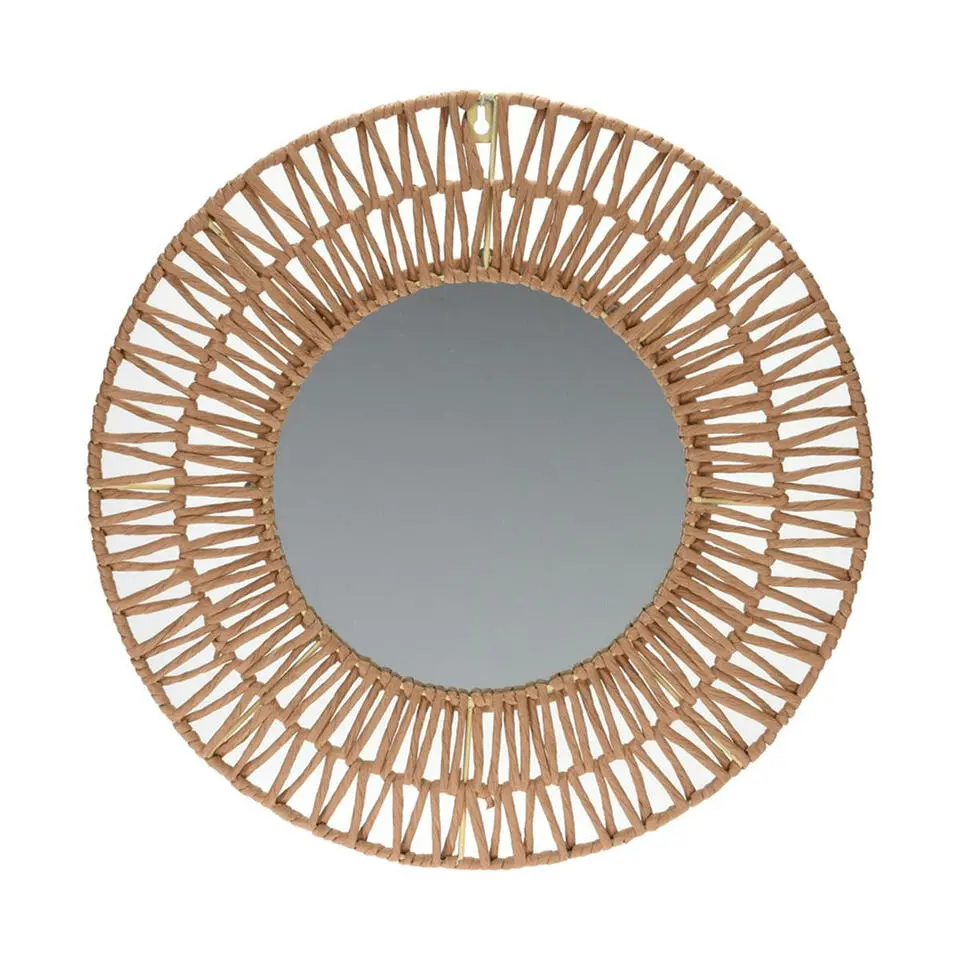 Home & Styling Spiegel - rond - naturel - 45cm - papier - wandspiegel