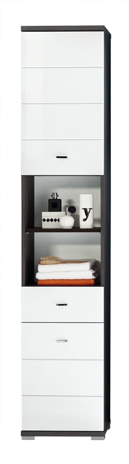 Hochschrank Pool Weiß/Betonoptik ca. 38 x 190 x 30 cm