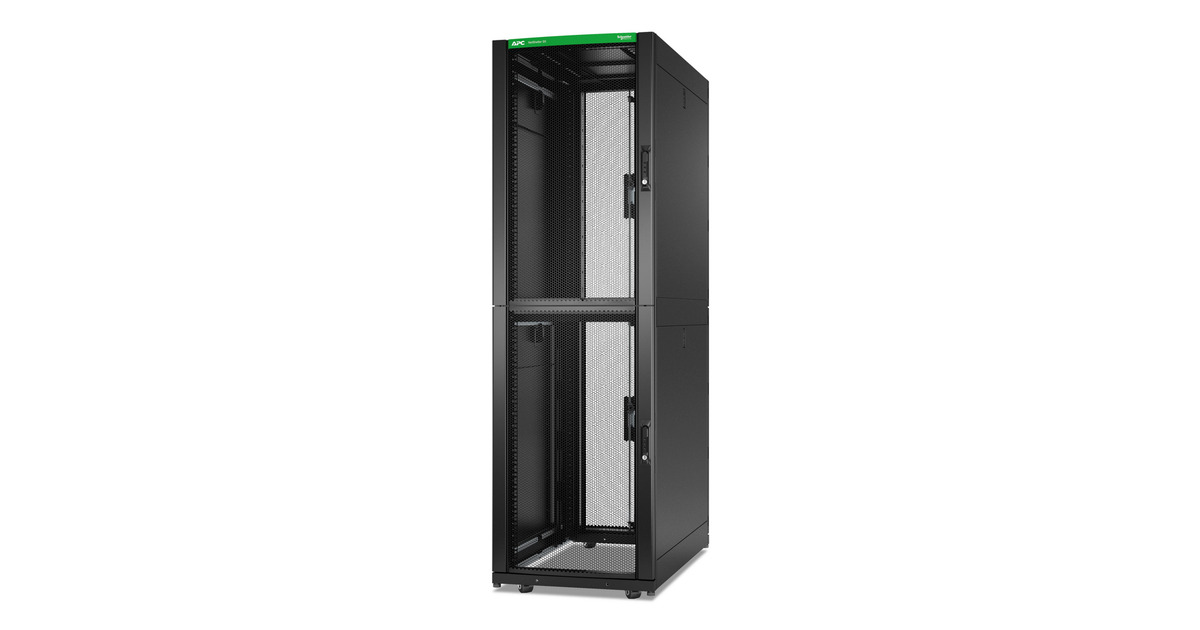 APCNetShelter SX AR3200B2, Colocation, 2 x 20U server rack  (Zwart/groen, 600B x 1070D mm, met zijpanelen)