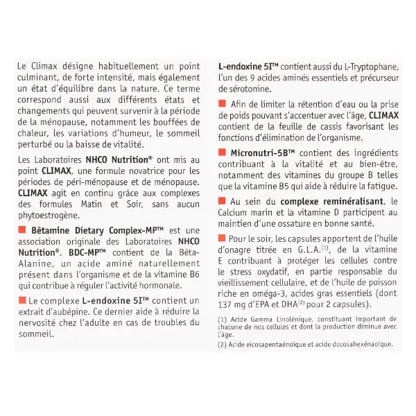 NHCO Climax Menopausa 56 cápsulas + 56 cápsulas gelatinosas