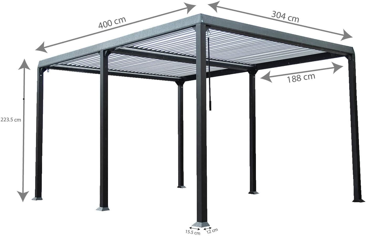 Pavillon Gartenpavillon Lamellenpavillon 3x4 Partyzelt Outdoor
