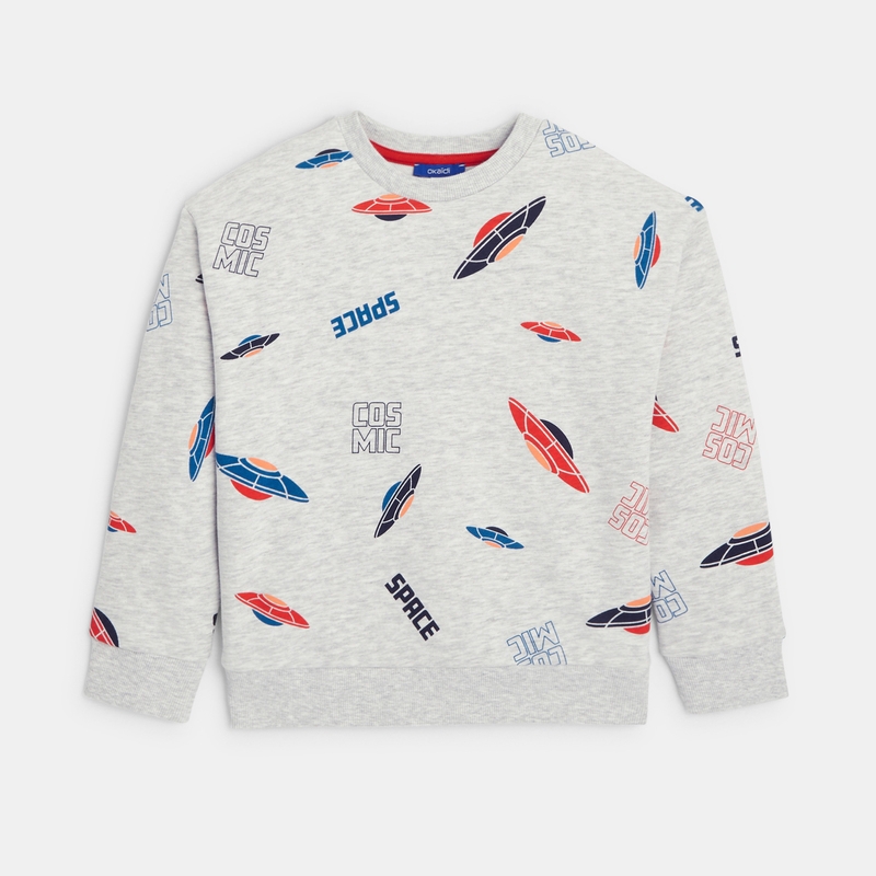 Sweat-shirt imprimé blanc garçon