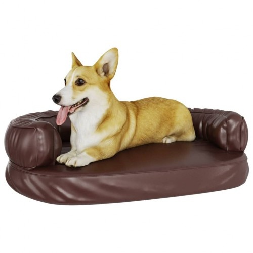 Cama retangular marrom para cães Vidaxl