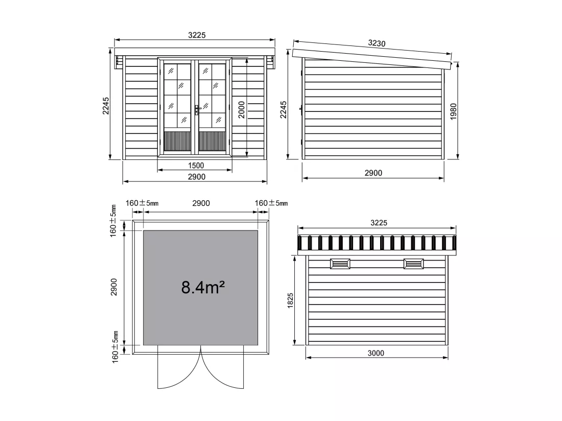 Abri de jardin en bois composite 28 mm aspect naturel foncé 10,43 m² - HAZELTON